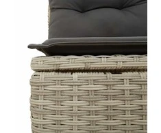 Sofa Sofos komplektas su pagalvėlėmis, 5 dalių, pilkas, poliratanas