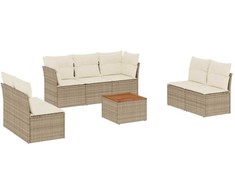 Sofa Sofos komplektas su pagalvėlėmis, 8 dalių, smėlio, poliratanas