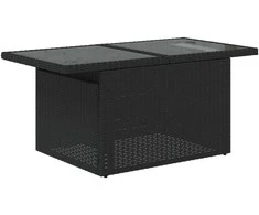 Lauko baldų komplektas Sofos komplektas su pagalvėlėmis, 7 dalių, juodas, poliratanas