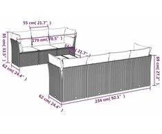 Sofa Sofos komplektas su pagalvėlėmis, 8 dalių, smėlio, poliratanas
