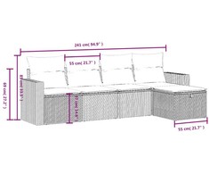 Sofa Sofos komplektas su pagalvėlėmis, 5 dalių, smėlio, poliratanas