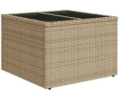 Sofa Sofos komplektas su pagalvėlėmis, 10 dalių, smėlio, poliratanas