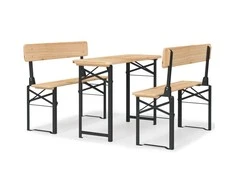 Lauko baldų komplektas Sulankstomas alaus stalo komplektas, 3 dalių, eglės masyvas