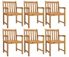 Lauko baldų komplektas Valgomojo baldų komplektas, 7 dalių, akacijos medienos masyvas