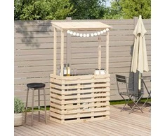 Lauko baro stalas su stogeliu, 112,5x57x195,5cm, mediena