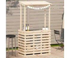 Lauko baro stalas su stogeliu, 112,5x57x195,5cm, mediena