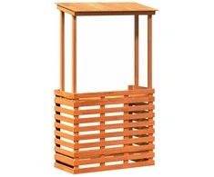 Lauko baro stalas su stogeliu, rudas, 112,5x57x195,5cm, mediena