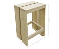 Lauko baro taburetės, 2 vnt., impregnuota pušies mediena