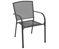 Lauko kėdės, 4vnt., antracito, plienas, tinklinio dizaino