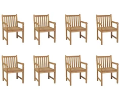 Lauko kėdės, 8vnt., tikmedžio medienos masyvas