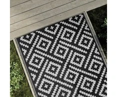 Lauko kilimas, baltos ir juodos spalvos, 120x180cm, PP