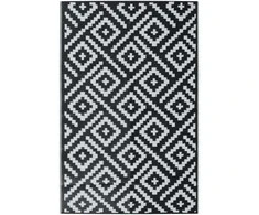 Lauko kilimas, baltos ir juodos spalvos, 190x290cm, PP
