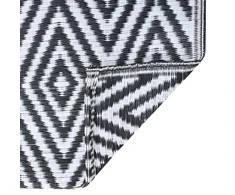 Lauko kilimas, baltos ir juodos spalvos, 160x230cm, PP