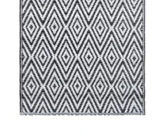 Lauko kilimas, baltos ir juodos spalvos, 80x150cm, PP