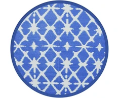 Lauko kilimas, mėlynos ir baltos spalvos, 120cm skersmens, PP