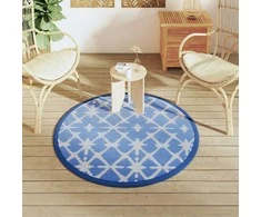 Lauko kilimas, mėlynos ir baltos spalvos, 120cm skersmens, PP