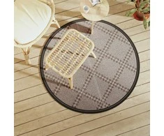 Lauko kilimas, rudos spalvos, 120cm skersmens, PP