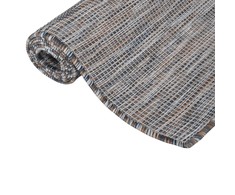 Lauko kilimėlis, rudas ir mėlyna, 160x230cm, plokščio pynimo