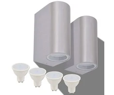 Lauko LED sien. šviest., 2vnt., apvalūs, šviesa į viršų/apačią
