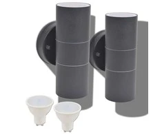 Lauko LED sien. šviest., 2vnt., nerūd. plienas, į viršų/apačią