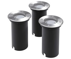 Lauko LED šviestuvai grindiniui, 3 vnt., apvalūs