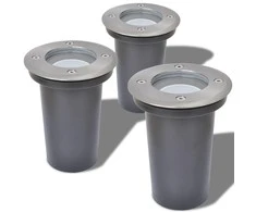 Lauko LED šviestuvai grindiniui, 3 vnt., apvalūs