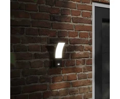 Lauko LED šviestuvai su jutikliais, 2vnt., juodi, aliuminis
