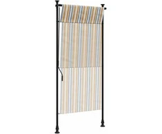Lauko roletas, geltonas/baltas, 120x270cm, audinys ir plienas