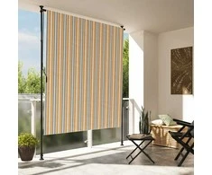 Lauko roletas, geltonas/baltas, 150x270cm, audinys ir plienas