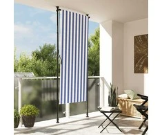 Lauko roletas, mėlynas ir baltas, 100x270cm, audinys ir plienas