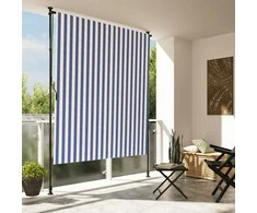 Lauko roletas, mėlynas ir baltas, 200x270cm, audinys ir plienas