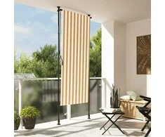 Lauko roletas, oranžinis/baltas, 100x270cm, audinys ir plienas