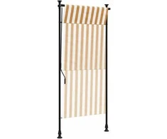 Lauko roletas, oranžinis/baltas, 120x270cm, audinys ir plienas