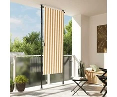 Lauko roletas, oranžinis/baltas, 120x270cm, audinys ir plienas