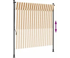 Lauko roletas, oranžinis/baltas, 200x270cm, audinys ir plienas