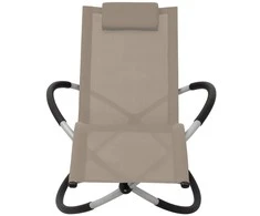 Lauko saulės gultas, taupe spalvos, plienas, geometrinių formų