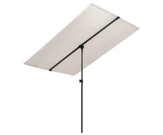 Sodo skėtis nuo saulės su aliuminio stulpu, smėlio, 2x1,5m