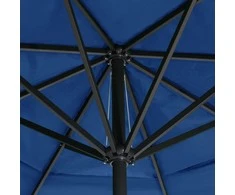 Sodo skėtis nuo saulės su aliuminio stulpu, mėlynas, 600cm