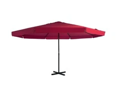 Lauko skėtis nuo saulės su aliuminio stulpu, raudonas, 500cm