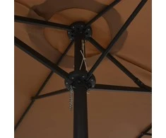 Lauko skėtis nuo saulės su aliuminio stulpu, taupe, 460x270cm