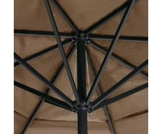 Sodo skėtis nuo saulės su aliuminio stulpu, taupe, 600cm