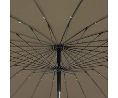 Lauko skėtis nuo saulės su aliuminio stulpu, taupe, 270cm