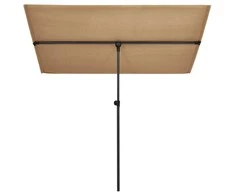 Sodo skėtis nuo saulės su aliuminio stulpu, taupe, 2x1,5m
