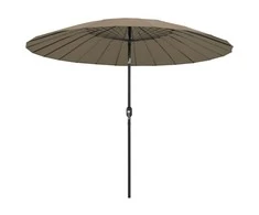 Lauko skėtis nuo saulės su aliuminio stulpu, taupe, 270cm