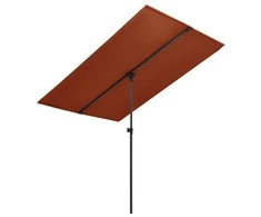 Sodo skėtis nuo saulės su aliuminio stulpu, terakota, 2x1,5m