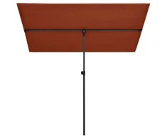 Sodo skėtis nuo saulės su aliuminio stulpu, terakota, 2x1,5m