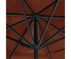Sodo skėtis nuo saulės su aliuminio stulpu, terakota, 600cm