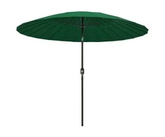 Lauko skėtis su aliuminio stulpu, žalios spalvos, 270cm