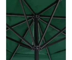 Sodo skėtis nuo saulės su aliuminio stulpu, žalias, 600cm
