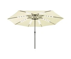 Sodo skėtis nuo saulės su LED lemputėmis, smėlio, 400cm